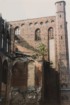 Vorschaubild Wismar: St. Georgen, Ruine des nördlichen Querschiffsarms, von Osten (Foto 1982)